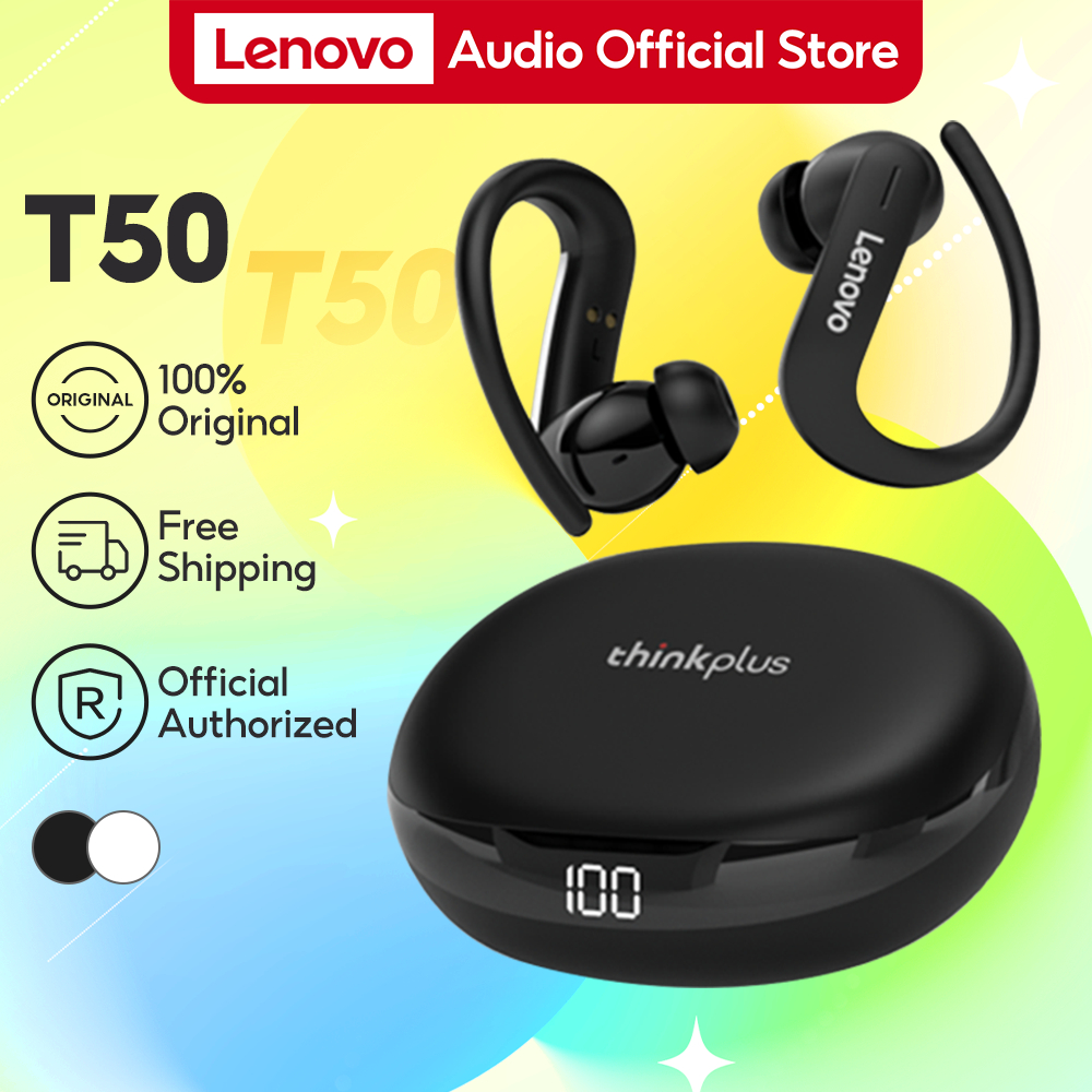 Lenovo T50 Bluetooth Earphones Wireless Earphone ชุดหูฟังบลูทู หูฟังไร้สายหู Bluetooth5.2