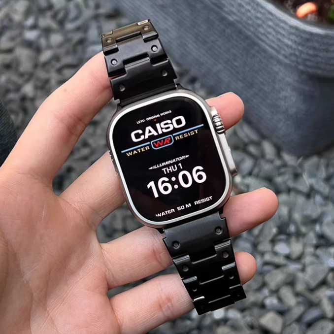 สายสแตนเลสโลหะสําหรับนาฬิกา Huawei Fit3 สายนาฬิกา G-SHOCK สไตล์สายโลหะเต็มรูปแบบสําหรับ Huawei Fit 3 เคสป้องกันปรับเปลี่ยน PC Hard Case + ฟิล์มแก้วป้องกันหน้าจอ