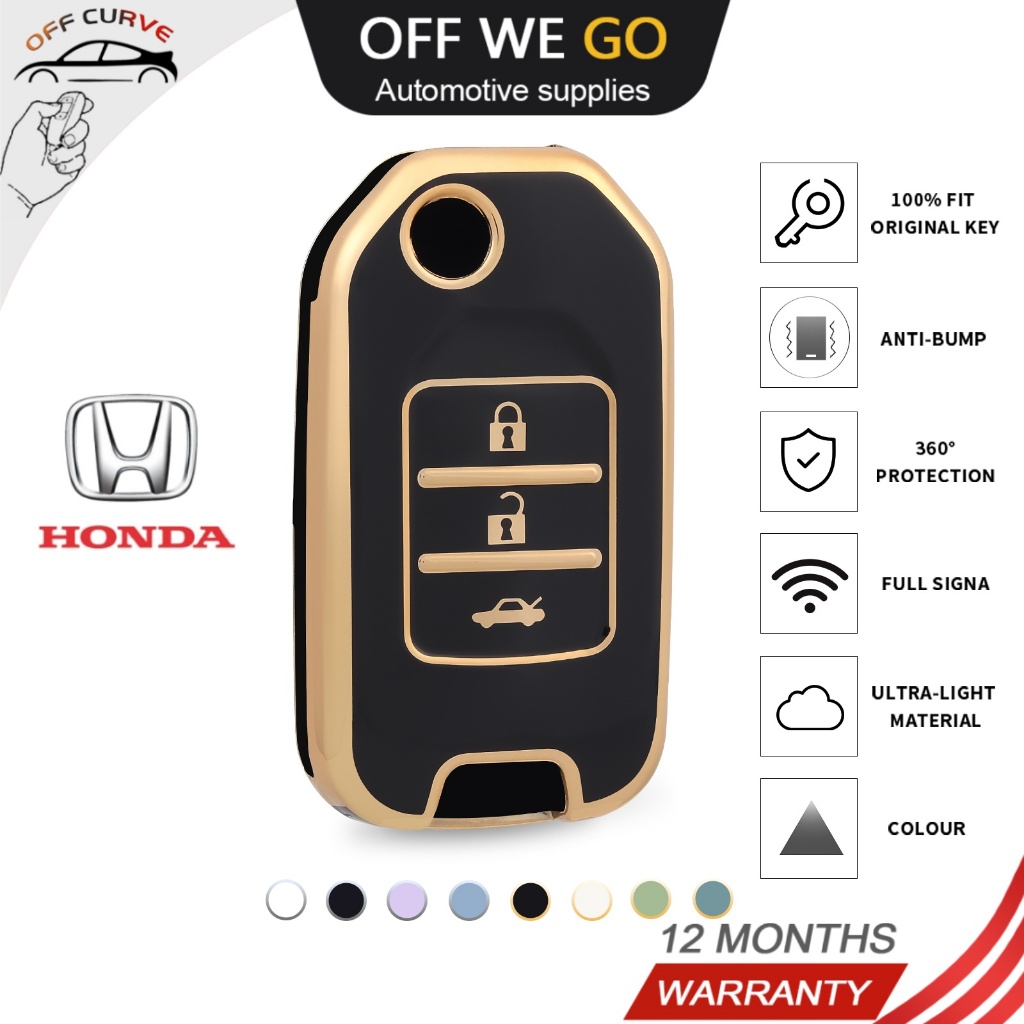 Honda City/CRV/Accord/XRV/Jazz/ Jazz GK 2019/Civic FB 2014/BRV/HRVการออกแบบใหม ่ TPU 2/3 ปุ ่ มป ้ องกันรอยขีดข ่วนฝาครอบกุญแจรีโมท