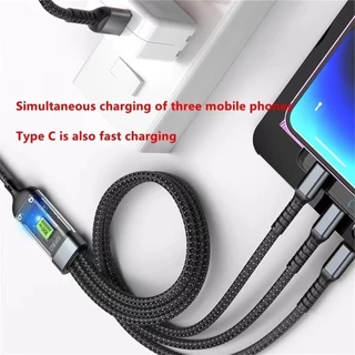 สายชาร์จ 100W LED แบบใส ชาร์จเร็ว สําหรับ Android Huwei HG 3-in-1