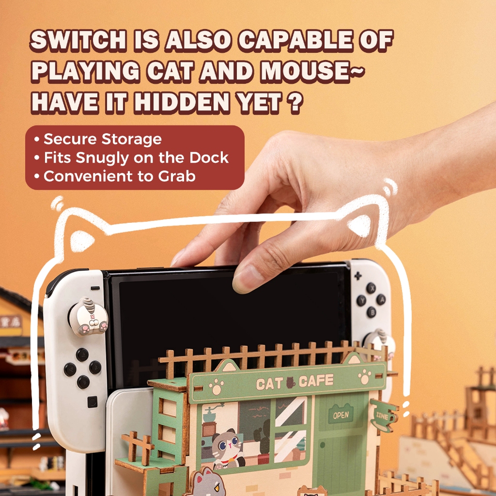 Iine Cat Cafe Faceplate สําหรับ Switch/OLED Dock Storage อุปกรณ์เสริมเกม Nintendo Switch