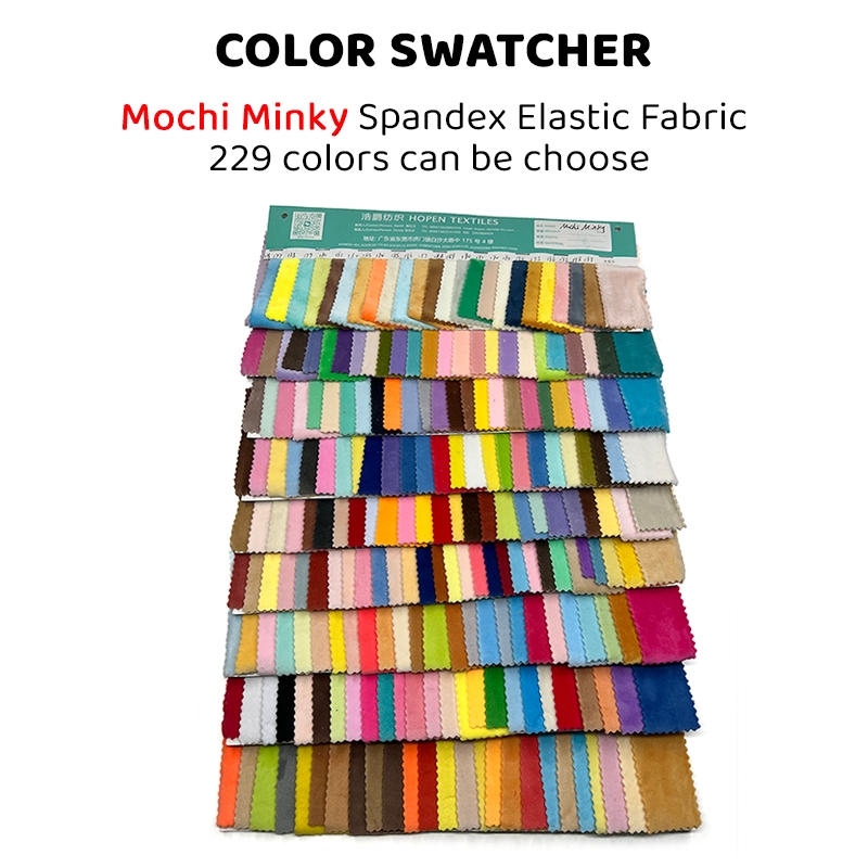 Color SWATCHER Mochi Minky Spandex ผ ้ ายืดหยุ ่ น 229 สีสามารถเลือกได ้