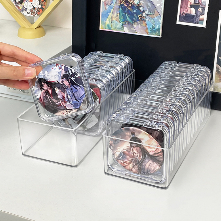 Anti Oxidation Badge Display อะคริลิคใสปิดผนึกอะนิเมะอุปกรณ์ต่อพ่วงผู้ถือ Badge Dracelets Jewellery Organizer เต็นท์มือปริมณฑล Badge เข็มกลัดชั้นเก็บ