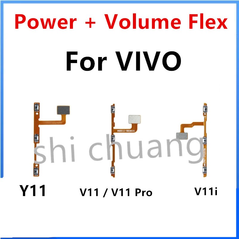 ด้านหลังสําหรับ VIVO V11i / V11 Pro / Y11 Power Flex เปิด/ปิดปุ่มสวิทช์ด้านข้าง Key Volume Up Down Flex Cable Y12 / Y15 / Y17 2019
