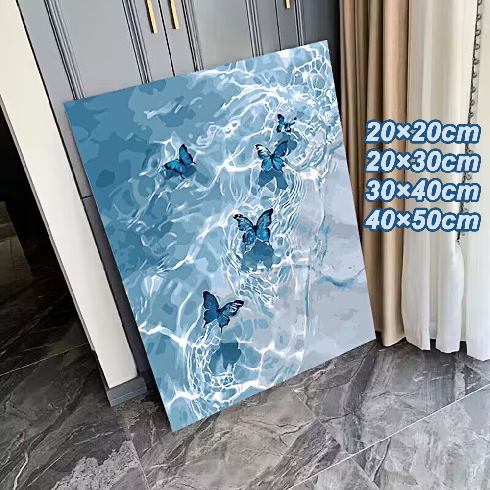 ระบายสีตามตัวเลข / ผีเสื้อ / ภาพวาดสีน้ํามันดิจิทัล / ภาพระบายสี / ภาพวาด DIY / ภาพวาดผ้าใบ / ภาพวาดสีน้ํามัน / ภาพระบายสีตามตัวเลข / การตกแต่ง