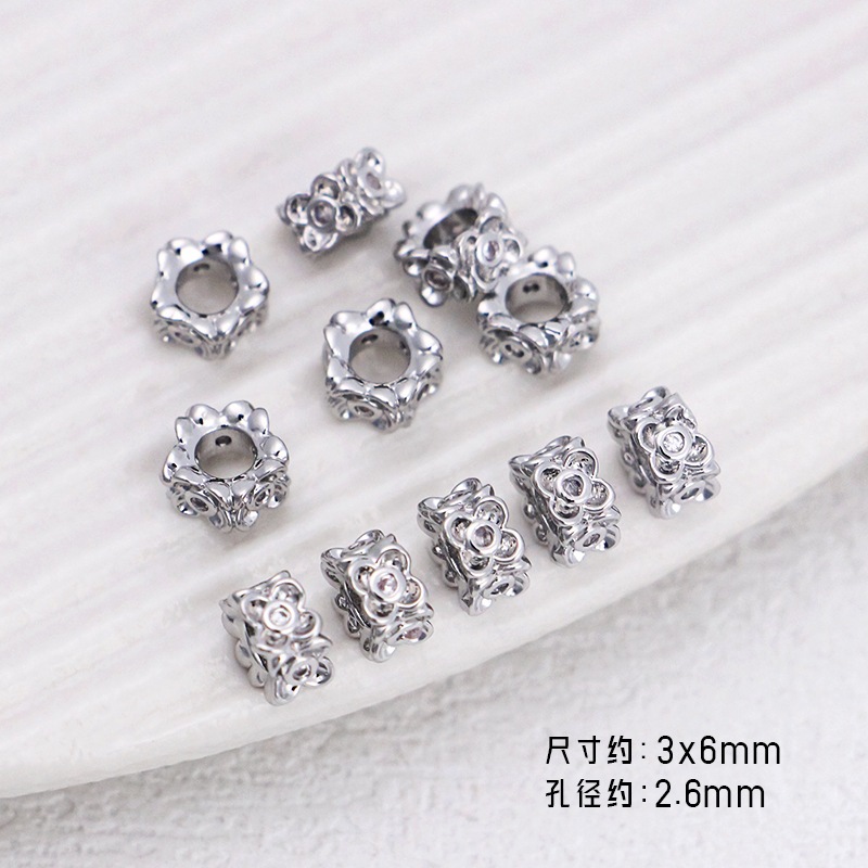 18k Gold Round Wave รูปแบบเพทายลูกไม ้ ขอบสไตล ์ คลาสสิก Spacer ลูกปัดเกียร ์ แฟนซี diy Spacer ลูกปัดหลวม ราคา ถูกที่สุด ดีลบีเคเค แกลเลอรีภาพที่ 3