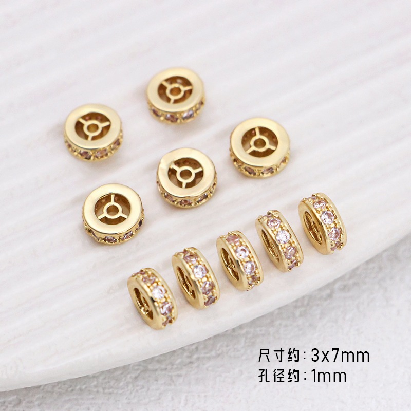 18k Gold Round Wave รูปแบบเพทายลูกไม ้ ขอบสไตล ์ คลาสสิก Spacer ลูกปัดเกียร ์ แฟนซี diy Spacer ลูกปัดหลวม ราคา ถูกที่สุด ดีลบีเคเค แกลเลอรีภาพที่ 4