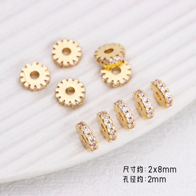18k Gold Round Wave รูปแบบเพทายลูกไม ้ ขอบสไตล ์ คลาสสิก Spacer ลูกปัดเกียร ์ แฟนซี diy Spacer ลูกปัดหลวม ราคา ถูกที่สุด ดีลบีเคเค แกลเลอรีภาพที่ 6