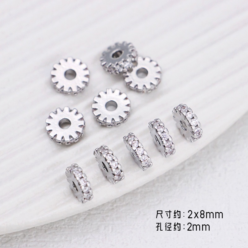 18k Gold Round Wave รูปแบบเพทายลูกไม ้ ขอบสไตล ์ คลาสสิก Spacer ลูกปัดเกียร ์ แฟนซี diy Spacer ลูกปัดหลวม ราคา ถูกที่สุด ดีลบีเคเค แกลเลอรีภาพที่ 7
