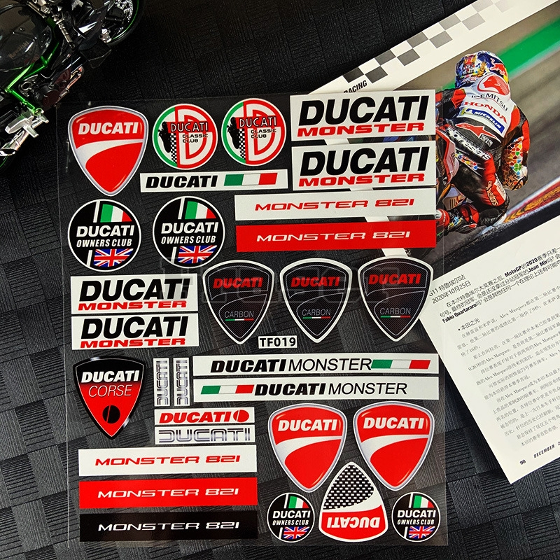 สติกเกอร ์ สะท ้ อนแสงเหมาะสําหรับ Ducati รถจักรยานยนต ์ โลโก ้ หมวกกันน ็ อครูปลอกกันน ้ ําโลโก ้ การออกแบบส ่ วนบุคคล
