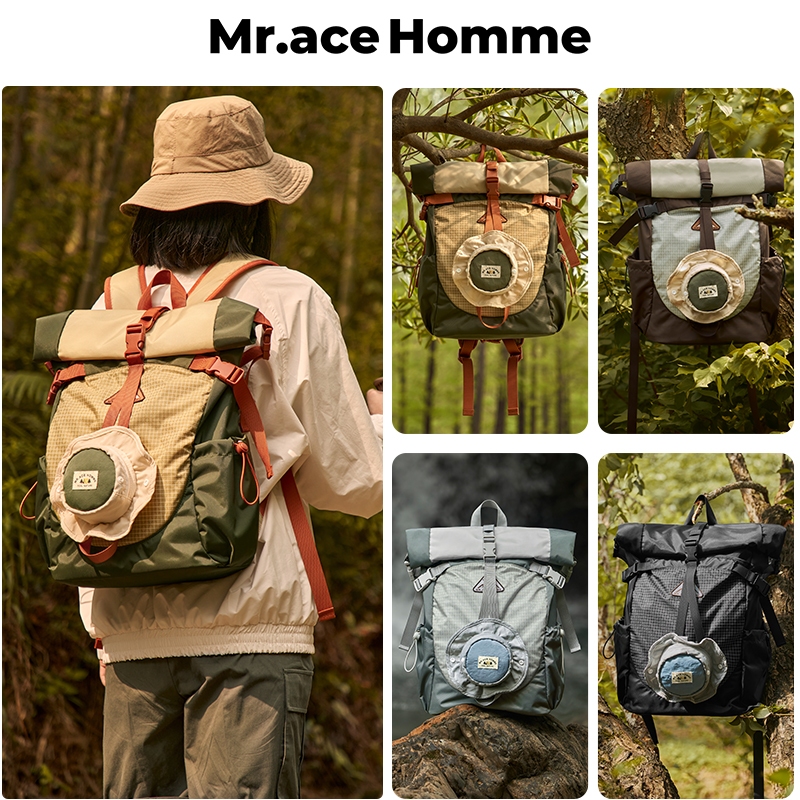 Mr.ace Homme 3052 กระเป๋าเป้สะพายหลังเดินทางความจุขนาดใหญ่กระเป๋ากันน้ําน้ําหนักเบาสําหรับผู้หญิงกระเป๋าเป้สะพายหลังแคมป
