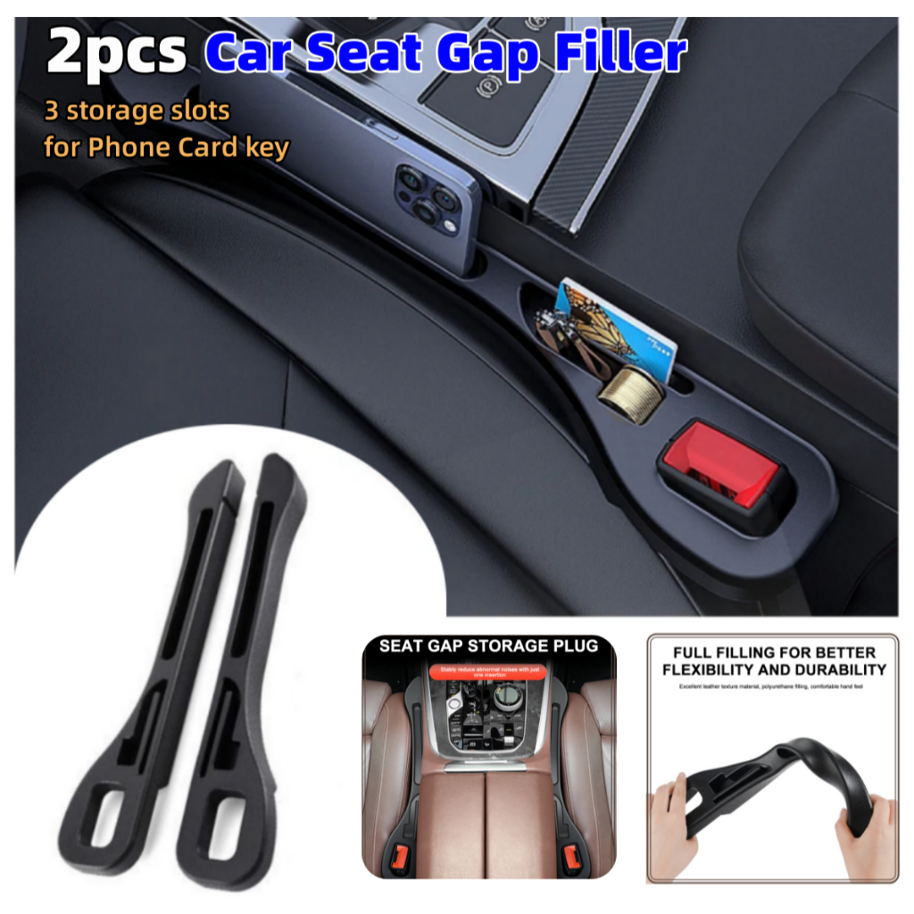 2pcs Car Seat Gap Filler Car Seat Organizer กันน้ํารถที่นั่ง Gap Plug Strip 3 ถือด้านข้าง Seam Anti-Drop Plug Strip Auto อุปกรณ์ตกแต่งภายใน