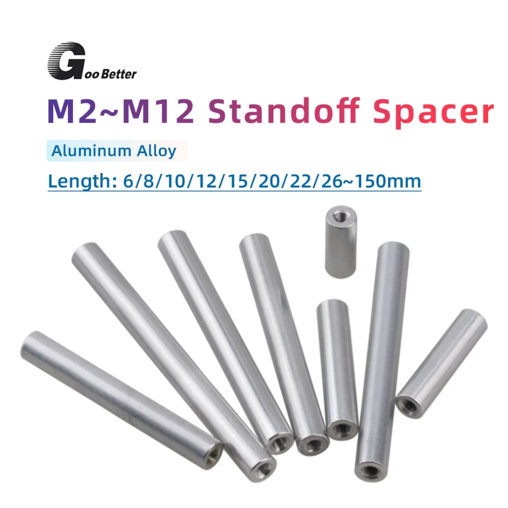 M2/2.5/3 อลูมิเนียมรอบเกลียวแขน Standoff เสายาวเชื่อมต่ออ่อนนุชความยาว: 6 มม.-100 มม.