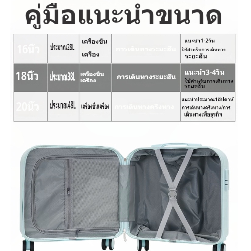 กระเป๋าเดินทาง 18นิ้ว สามารถนำขึ้นเครื่องบินได้ Luggage กระเป๋าเดินทางล้อลาก ด้วยอินเทอร์เฟซ USB - รูปที่ 2