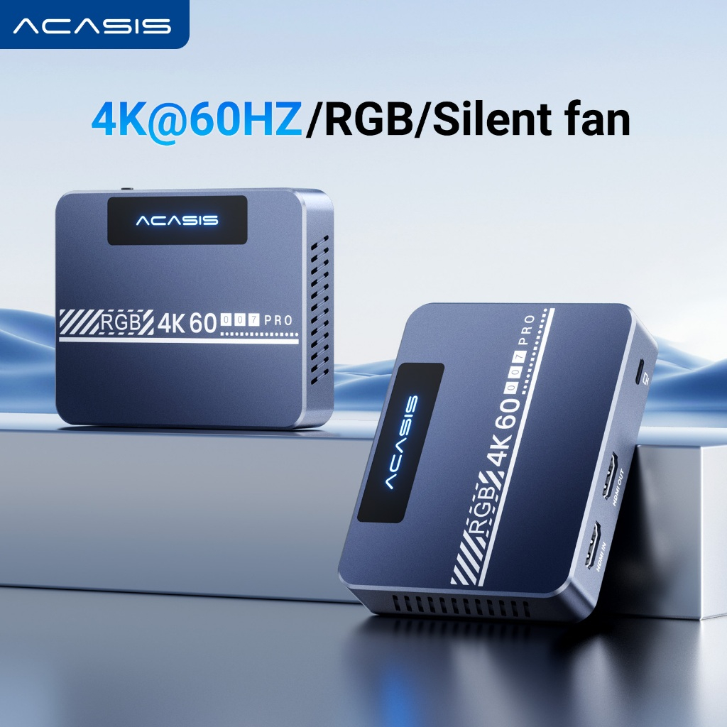 Acasis HDMI 4K60HZ HDR/VRR เกม Live Capture การ์ด 4K60HZ,2K144HZ,1080P240HZ เอาต์พุต USB3.0 Audio Video Record DSLR กล้อง Action Cam Cam Cam Cam Cam Cam Cam Cam Stream Gaming รองรับ RGB