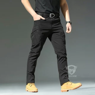 Owllade กางเกงคาร์โก้ยุทธวิธีสําหรับผู้ชายสีดํา Ix9 A01 2T
