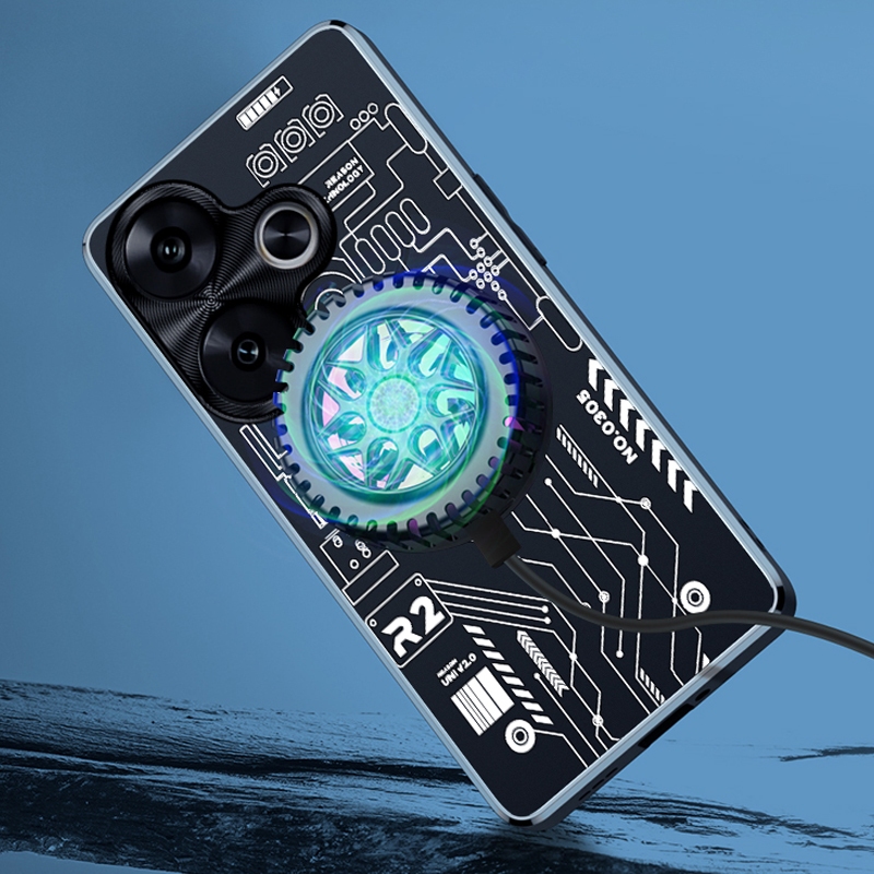 หรูหราสีแดงทองแดงโลหะการกระจายความร ้ อนสําหรับXiaomi POCO F6 F5 F3 F4 GT X6 X5 Pro 5GปลอกGraphene Coolingโทรศัพท ์ กรณีอลูมิเนียมกันกระแทกFunda