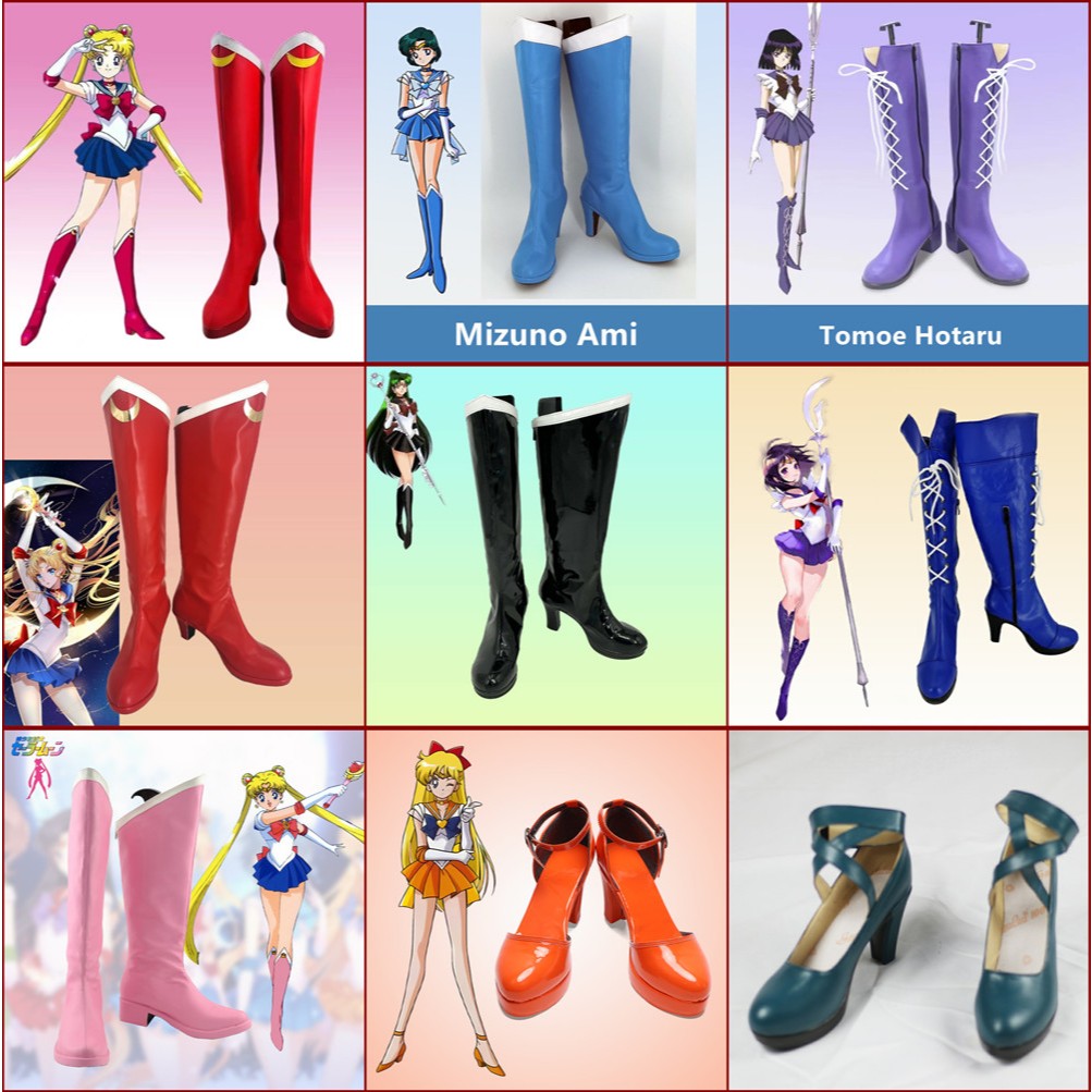 เซเลอร์มูนคอสเพลย์อะนิเมะรองเท้า Moon Hare กระต่ายน้อย Rei Hono Minako อะนิเมะประสิทธิภาพรองเท้าฮาโลวีนอุปกรณ์ประกอบฉากประสิทธิภาพ