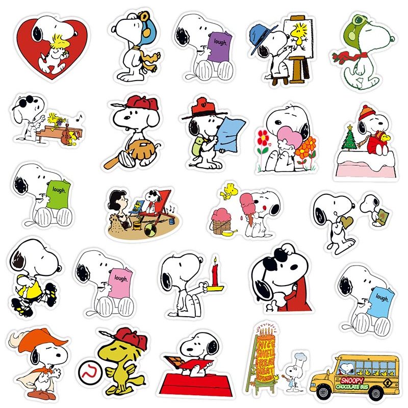 50ชิ้น สนูปปี้ สติ๊กเกอร์ กันน้ํา สมุดภาพที่ถอดออกได้แล็ปท็อปสติกเกอร์เคลื่อนไหวฉลากของขวัญวันเด็ก - รูปที่ 3