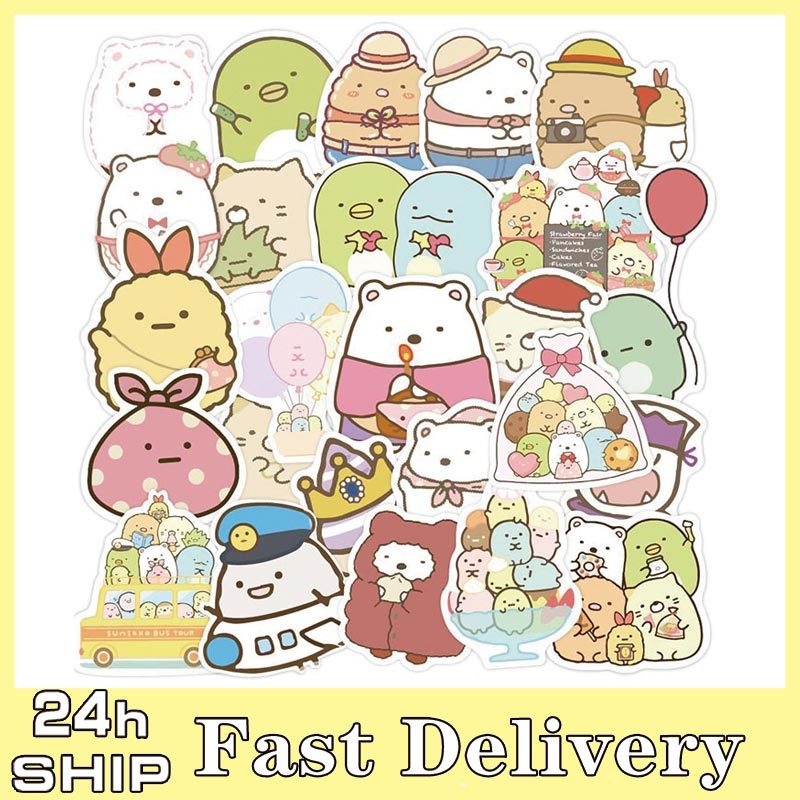 50 ชิ้น Sanrio Sumikko Gurashi สติกเกอร์กันน้ําการ์ตูนไวนิลสติกเกอร์สําหรับแล็ปท็อปของเล่นเด็ก