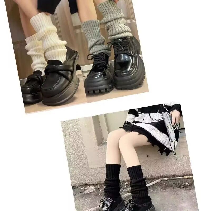 [3 สีตัวเลือก] ถุงเท้าถักสไตล์ฮาราจูกุ ย2เค วัฒนธรรมเอเชียหวานญี่ปุ่น เจเค เตรียมใจ สไตล์ฤดูใบไม้ผลิฤดูร้อนกลางหลอดกองกองถุงเท้าทุกการแข่งขันผู้ห