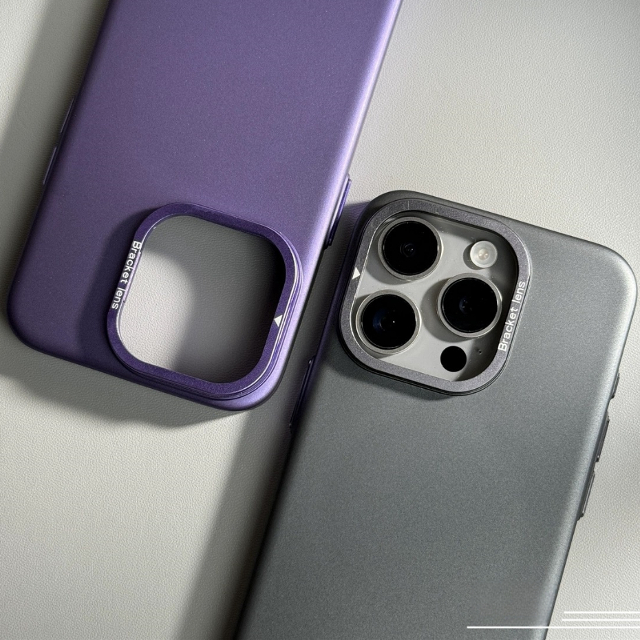 【Ultra-thin/Matte Pc hard case with bracekt/Purple】เคส compatible for iPhone 15 14 13 12 pro max case