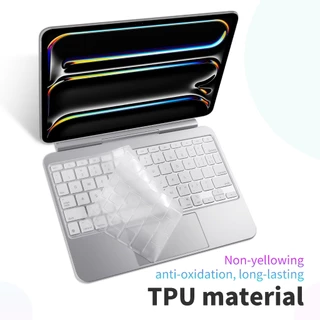 ฝาครอบคีย์บอร์ดสําหรับ iPad Pro M4 Air M2 Magic Keyboard 11/13 นิ้ว TPU วัสดุป้องกันคีย์บอร์ดโปร่งใสผิวกันน้ําป้องกันคราบ