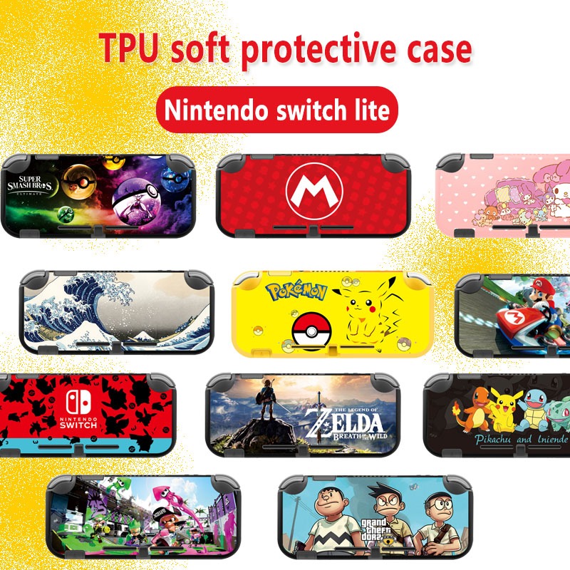 Tpu Soft Protective Case Nintendo Switch LITE LITE สีเคสป ้ องกันแขนคอนโซลเกมเคสป ้ องกัน Pokemon Mario