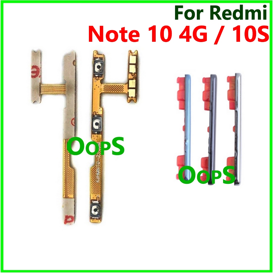 เปิดปุ่มปรับระดับเสียง Flex สําหรับ Redmi หมายเหตุ 10 4G 10S Note10S Out Side Up Down ปุ่มสายริบบิ้น