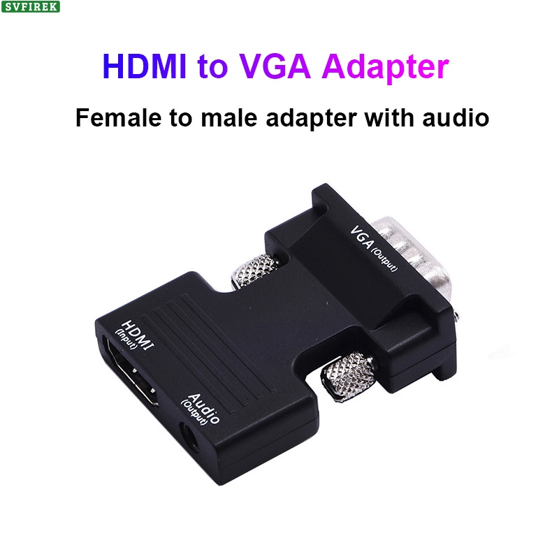 Hd 1080P อะแดปเตอร์ HDMI เป็น VGA HDMI หญิงเป็น VGA ชาย 3.5 มม.เสียงเอาต์พุตอะแดปเตอร์แปลงสําหรับ PC แล็ปท็อปทีวีโปรเจคเตอร์ Monitor