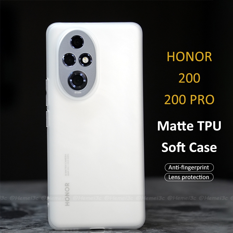 สําหรับ Honor 200 Pro Casing Soft Translucent Matte Ultra-thin เคสโทรศัพท ์ Cover