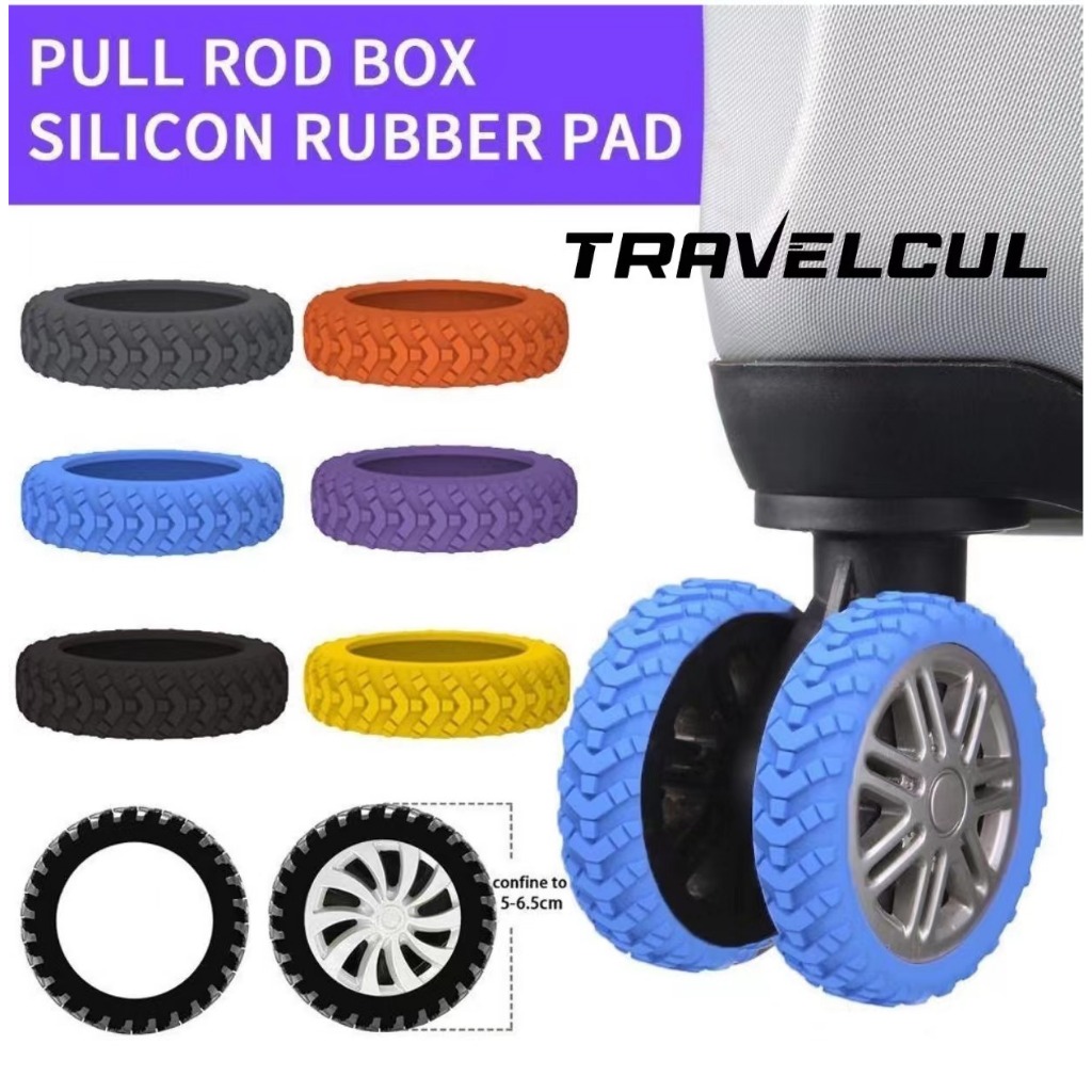 Travelcul 8 ชิ ้ นกระเป ๋ าเดินทางล ้ อกระเป ๋ าเดินทางเนื ้ อกระเป ๋ าเดินทางฝาครอบล ้ อลดการสึกหรอของล ้ อ