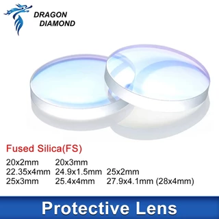 Dragon Diamond เลนส์เลเซอร์ป้องกันแสงอาทิตย์ Protective Lens Dia.18-37 Windows Quartz Fused Silica มม.D27.9-T4.1 27.9x4.1 30x5 18x2 20x2 30x2 สําหรับไฟเบอร์เลเซอร์ 1064nm เครื่องมือเรย์คุณภาพสูง