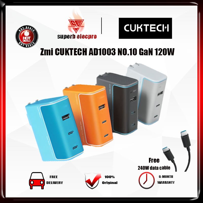 Zmi CUKTECH AD1003 NO.10 GaN เครื ่ องชาร ์ จแฟลชกําลังสูง 120W