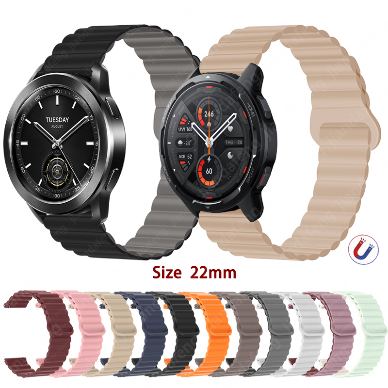สายซิลิโคนแม่เหล็กกีฬากันน้ําสําหรับ Xiaomi Watch S3 S1 Active
