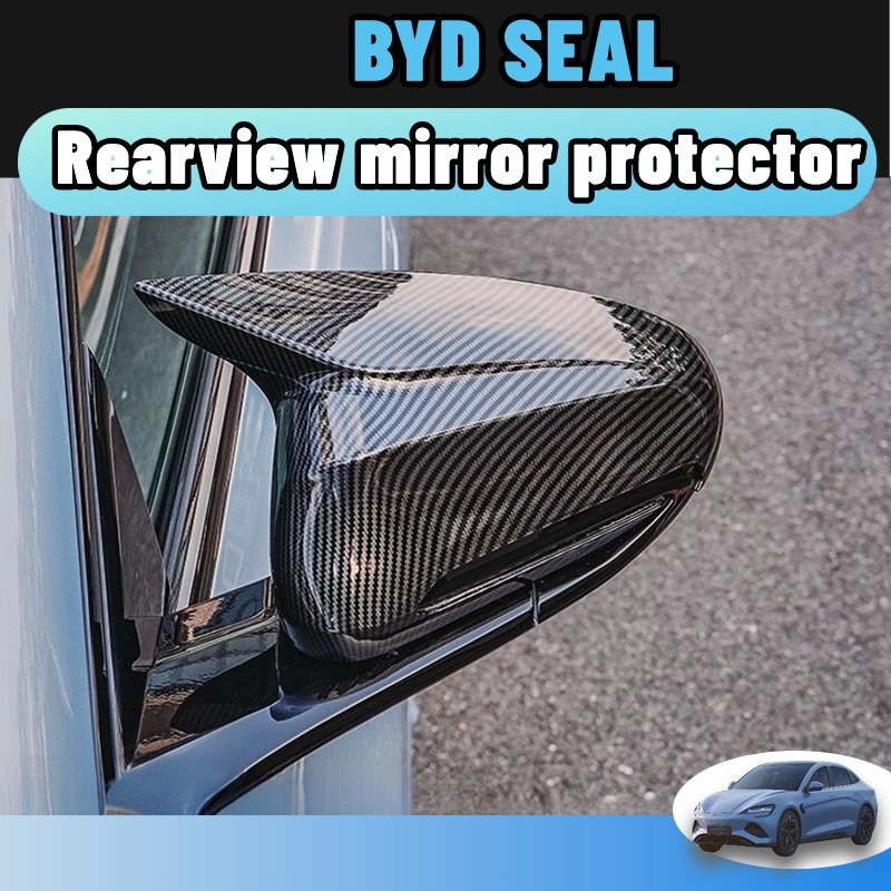Byd seal ฝาครอบกระจกมองหลังคาร์บอนไฟเบอร์ boydkit ชุดแต่ง ของแต่ง 2 ชิ้น Abs สําหรับ ติดตั้งง่าย กันรอยขีดข่วน สีดํา ของแต่ง ชุดแต่ง accessories