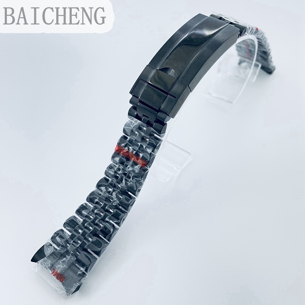 Baicheng 20 มม.904L Solid Stainless Steel Watch Band Brushed Polishing Bracelet Folding Buckle Glide Lock Clasp - รูปที่ 5