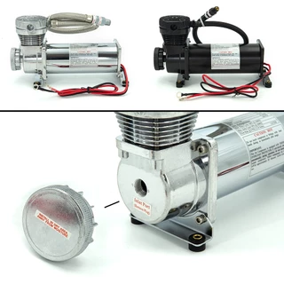 Universal 1/4NPT หรือ 3/8NPT 200PSI 480C 12V ชุดปั๊มช่วงล่างรถยนต์ Chrome / สีดํา