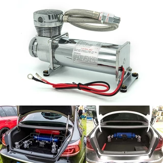 Universal 1/4NPT หรือ 3/8NPT 200PSI 480C 12V ชุดปั๊มช่วงล่างรถยนต์ Chrome / สีดํา