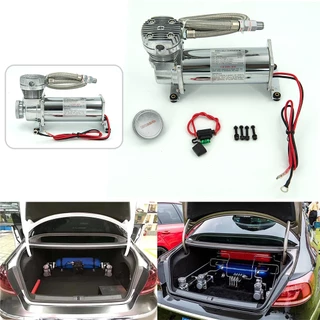 Universal 1/4NPT หรือ 3/8NPT 200PSI 480C 12V ชุดปั๊มช่วงล่างรถยนต์ Chrome / สีดํา