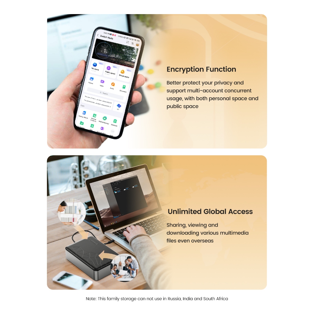 Orico NAS Personal Storage Private Cloud Home Cloud Storage สําหรับ 3.5 SATA HDD/SSD การ์ดเครือข่าย Gigabit ความเร็วที่มีการสํารองอัตโนมัติ Remote Access & Share (CD3510)