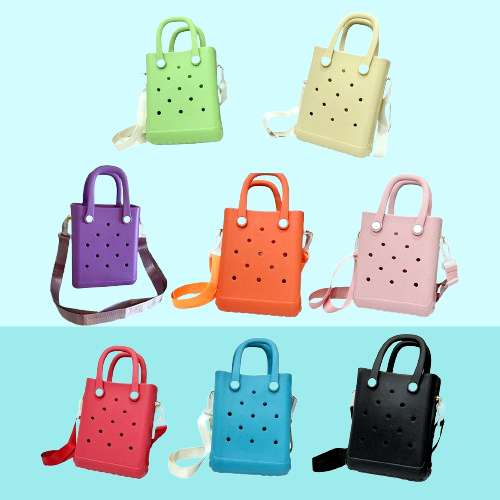 [ ส ่ วนใหญ ่ ] Beach Hole Bag Fashion Portable Women Handbag for Shopping Boat Tours Dating