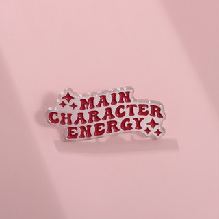 ตัวอักษรหลักพลังงานข้อความเข็มกลัด หมุด การ์ตูนข้อความเข็มกล…