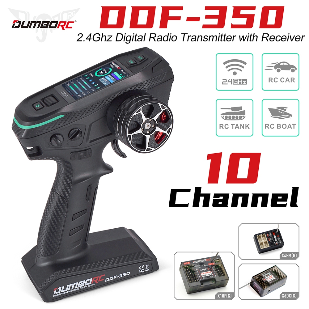 Dumborc DDF-350 10CH RC รีโมทคอนโทรล 10 ช่อง 2.4 Ghz วิทยุดิจิตอลเครื่องส่งสัญญาณพร้อมตัวรับสัญญาณพร