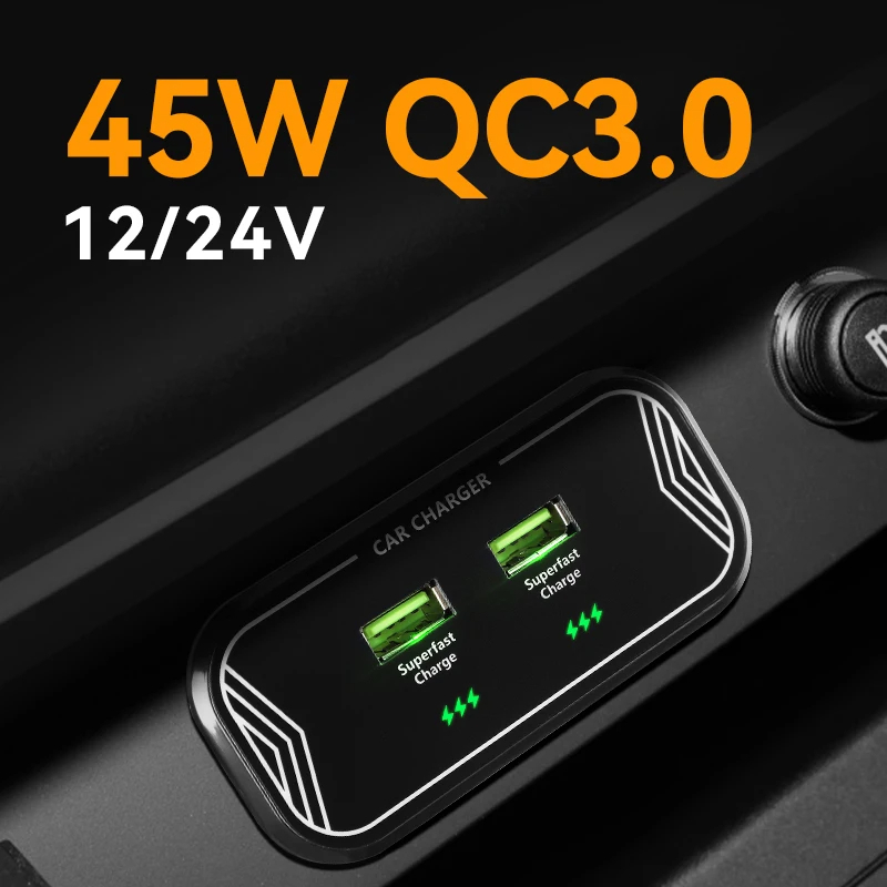 12v 24V QC3.0 45W Dual Usb Super Fast Charge Adapter DIY ชุดสําหรับรถยนต์ Marine รถบรรทุกรถกอล์ฟ RV ที่ชาร์จโทรศัพท์อุปกรณ์เสริม