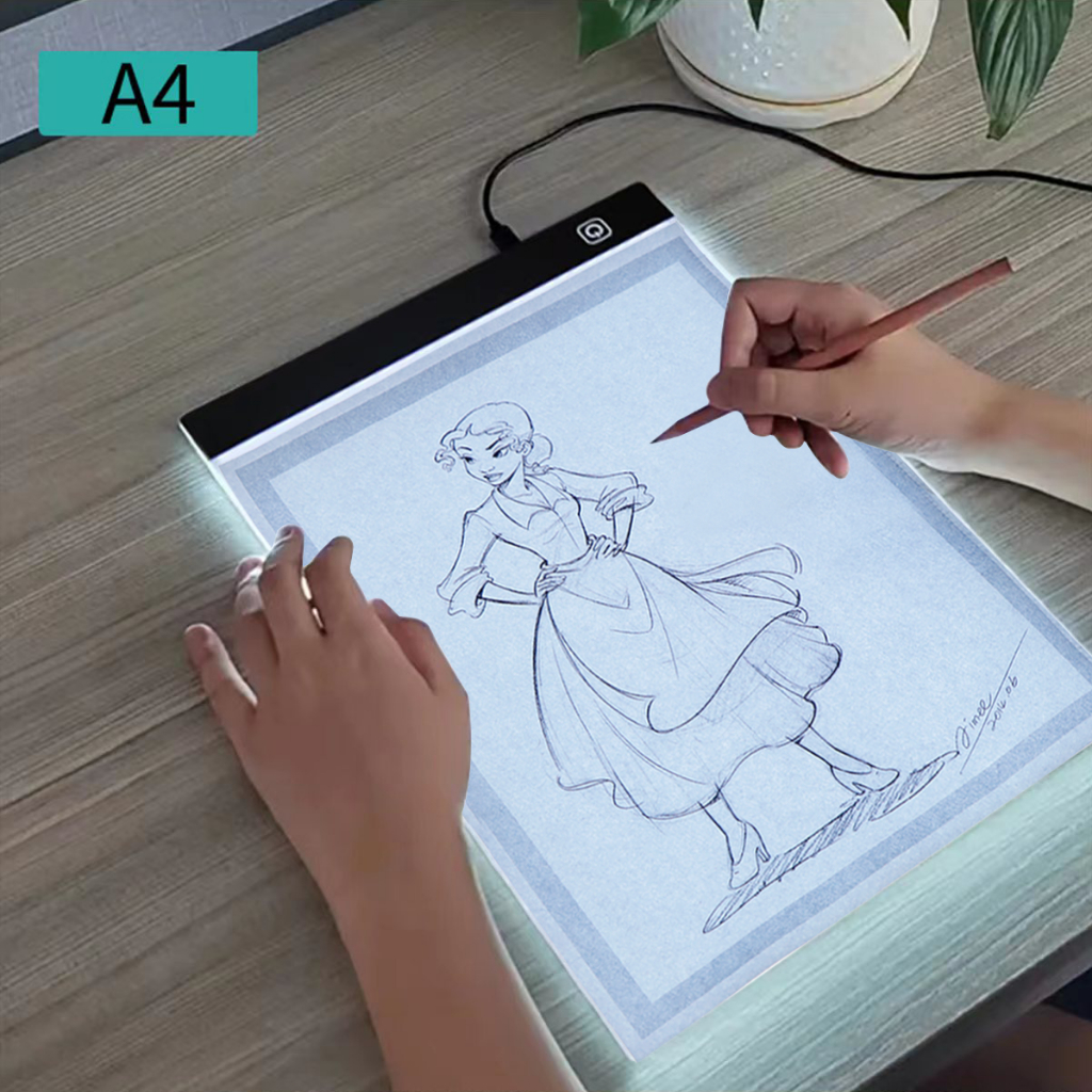 A2A3B4A4A5 led copy table USB พาวเวอร์ซัพพลาย หรี่แสงได้ 3 ระดับ กระดานวาดภาพ led art artcraft stencil