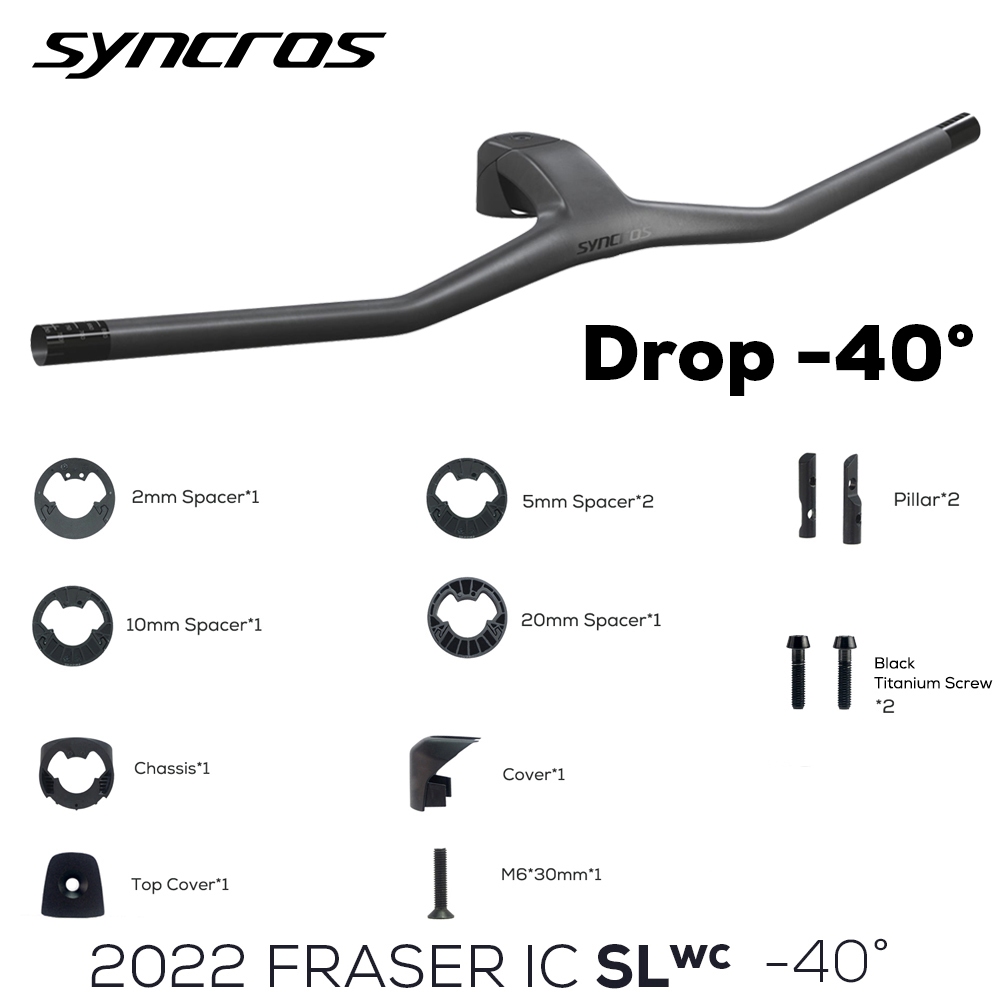 (COD)SYNCROS Fraser IC SL WC 740MM -40° แฮนด์ MTB แบบรวมคาร์บอน Fibre สีดํา Matt