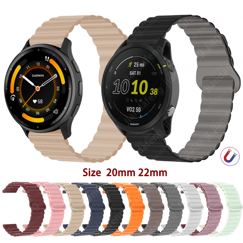 สายซิลิโคนแม่เหล็กกีฬากันน้ําสําหรับ การ์มิน เวนู 3 2 บวก 43 มม.45 มม.ผู้เบิกทาง 245 265 255 165 เพลง