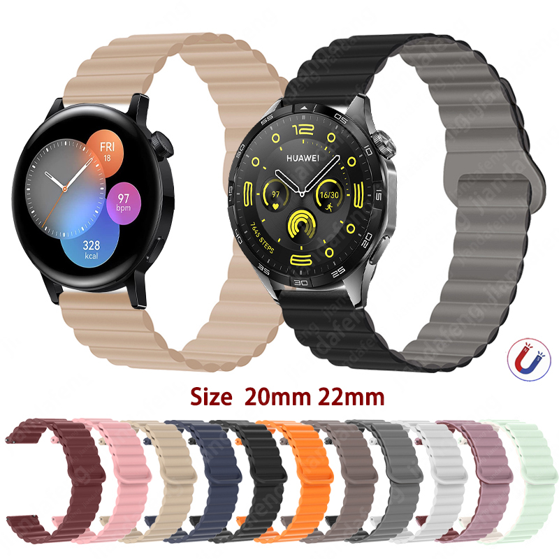 สายซิลิโคนแม่เหล็กกีฬากันน้ําสําหรับ HUAWEI WATCH GT5 GT4 GT3 Pro 46 มม.43 มม.
