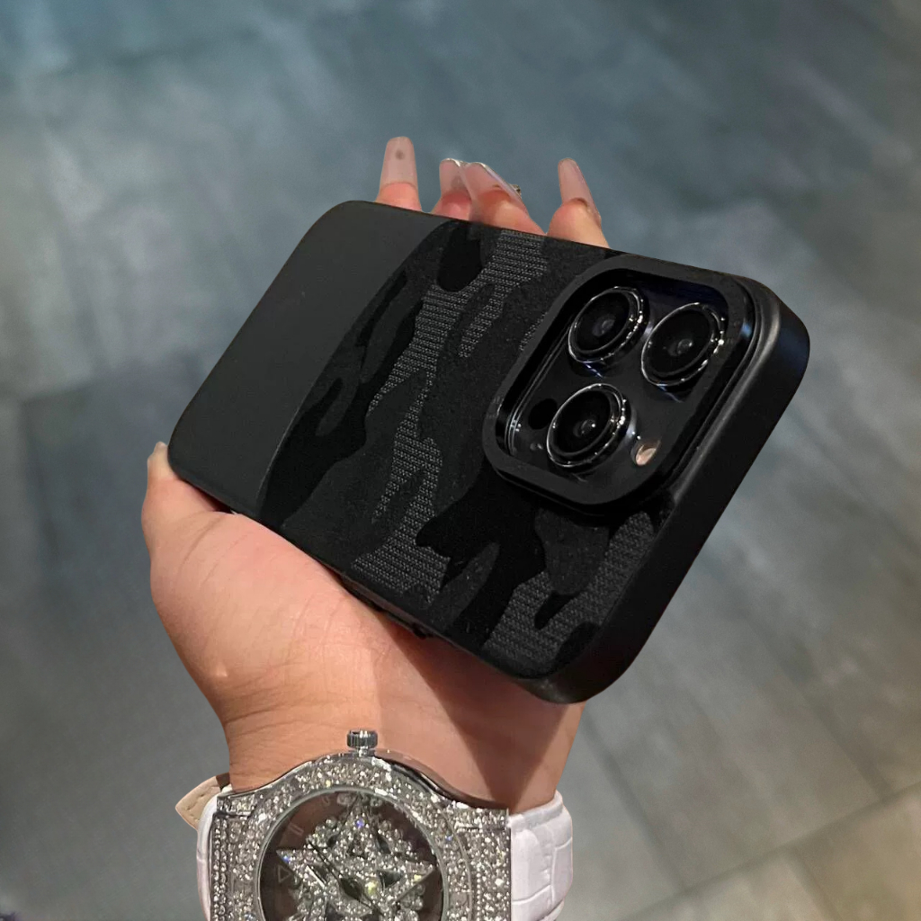 【camouflage/Pc hard case/Black】เคส compatible for iPhone 15 14 13 12 11 pro max case